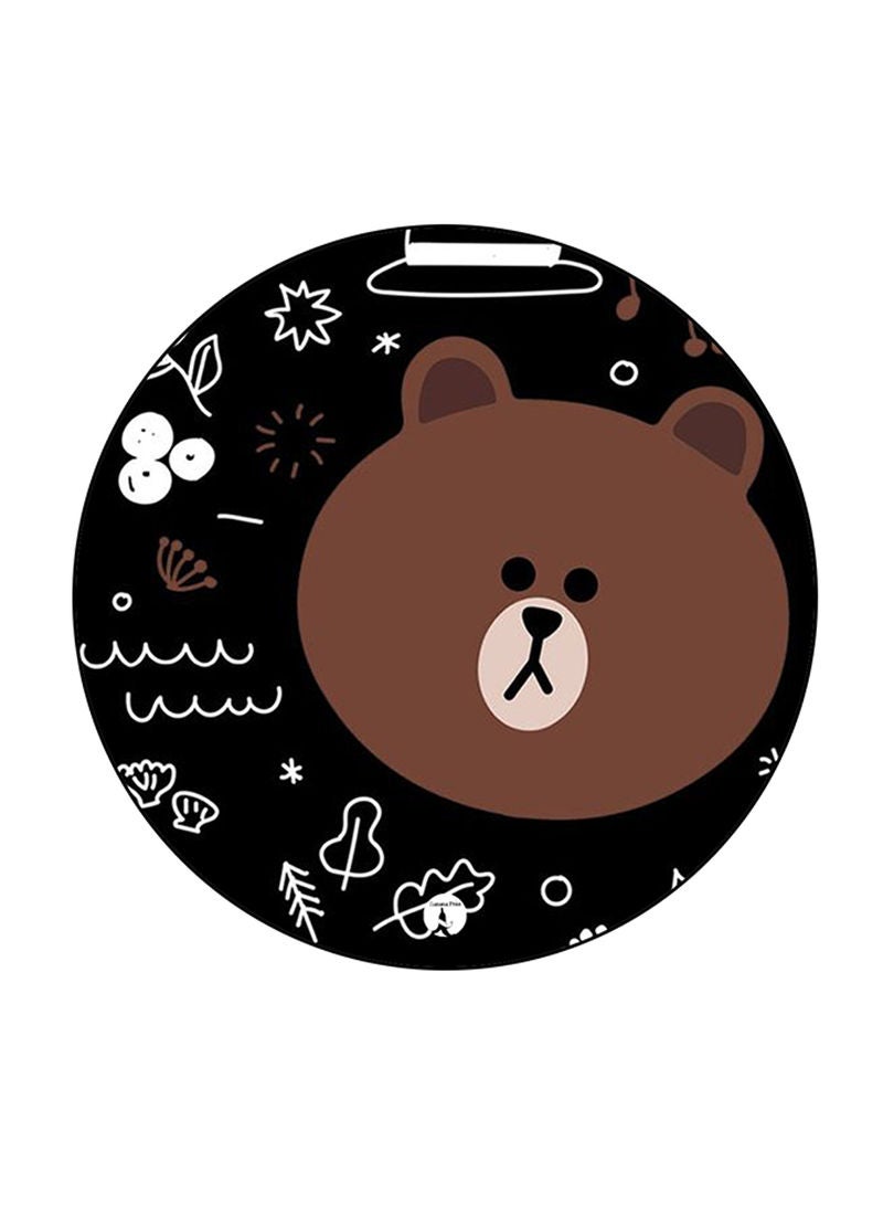 RKN Bear Printed Mouse Pad Round  Multicolour