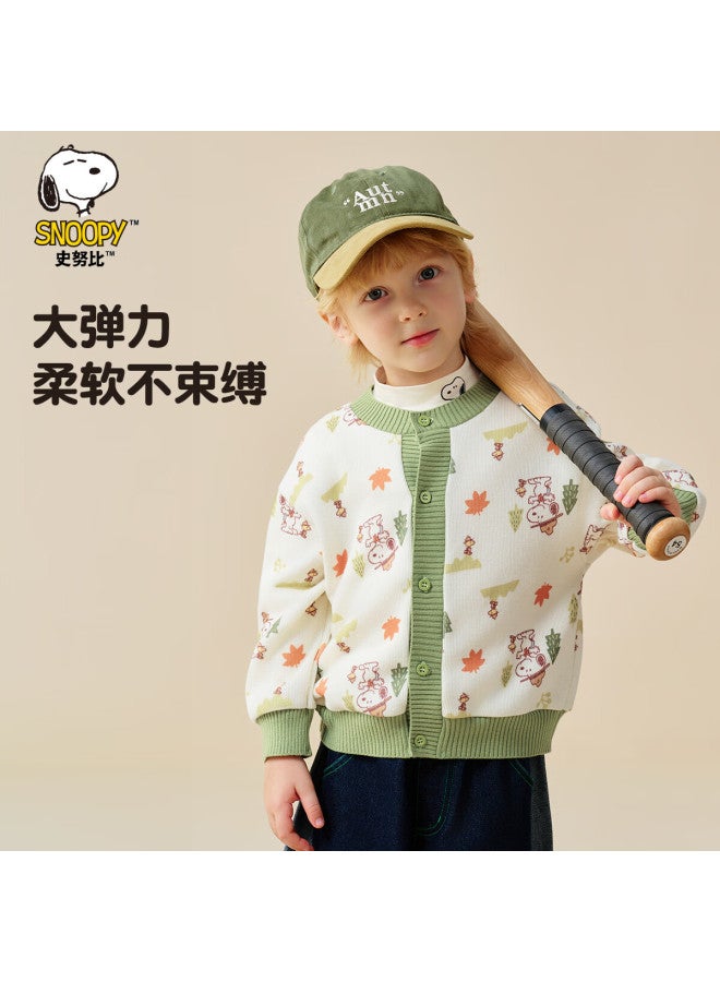 Snoopy Kids Boys Sweater Girls Cardigan Jacket Baby Fashion Casual Outdoor Clothing Free Camping Apricot - Image 1