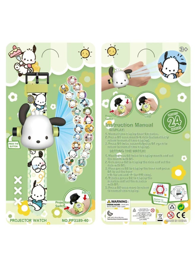 Same Day Delivery Children's Day Gift Cartoon 24 Projection Flip Watch Stereo Doll Electronic Watch Wholesale-Color:Brab Cloth  - Image 2