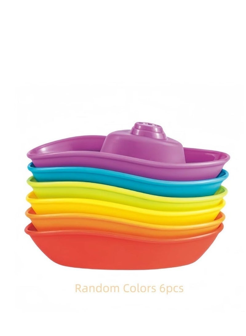6pcs stacked boat, suitable for baby bath toys and beach/pool water toys, ideal for bathtubs, indoor and outdoor water games - Image 5