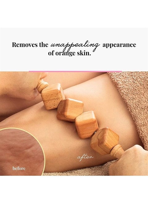 Anti Cellulite Massage Set Massager Cube Massage Roller with Handle Gua Sha Maderotherapy Wooden