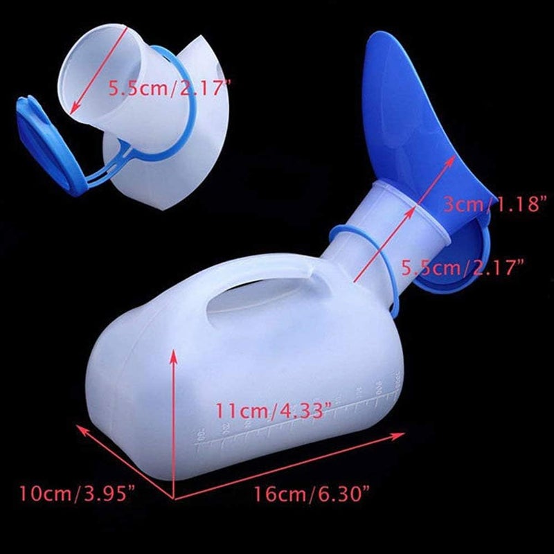klarako 1pcs 1000ML Urinal Car Potty Unisex Urinal Car Potty with Lid and Funnel for Men Women Children Car Traveling Camping Diabetes - Image 4