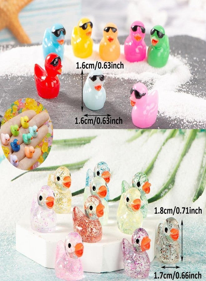 Purple Star Mini Ducks 50 Pack Tiny Ducks Little Ducks Toy Resin Ducks Small Duck Plastic Mini Animals Figures Miniature Duckies Fairy Garden Dollhouse Decor Accessories Micro Easter Gifts Colorful - Image 3