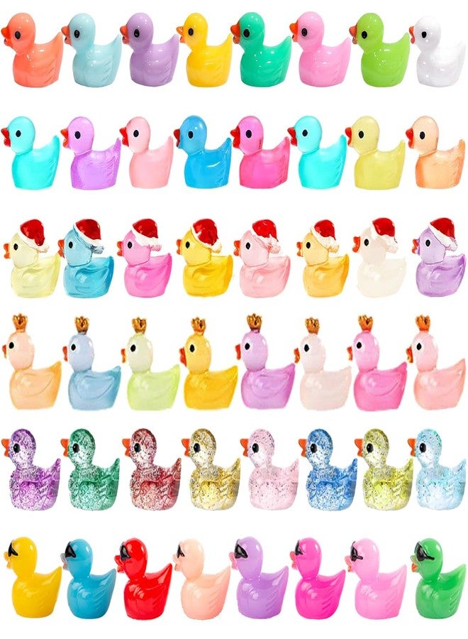 Purple Star Mini Ducks 50 Pack Tiny Ducks Little Ducks Toy Resin Ducks Small Duck Plastic Mini Animals Figures Miniature Duckies Fairy Garden Dollhouse Decor Accessories Micro Easter Gifts Colorful - Image 1