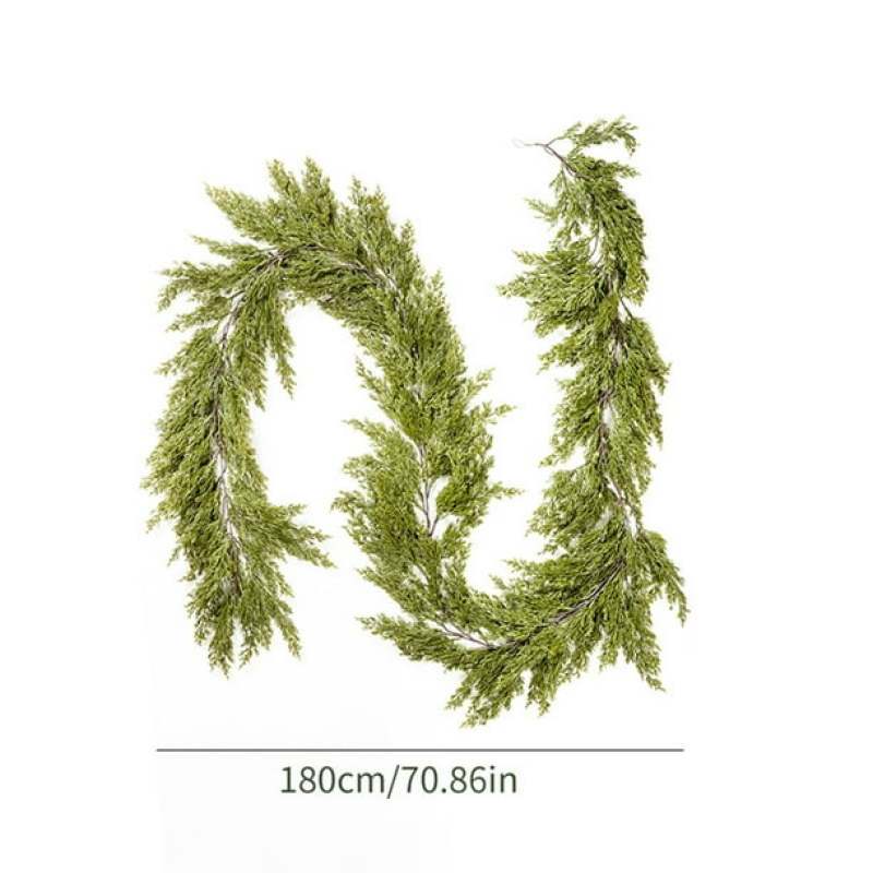 Christmas Garland: 180cm Green Realistic Artificial Pine Garland - Durable Plastic Lightweight Design for Xmas Winter Decor - Image 5