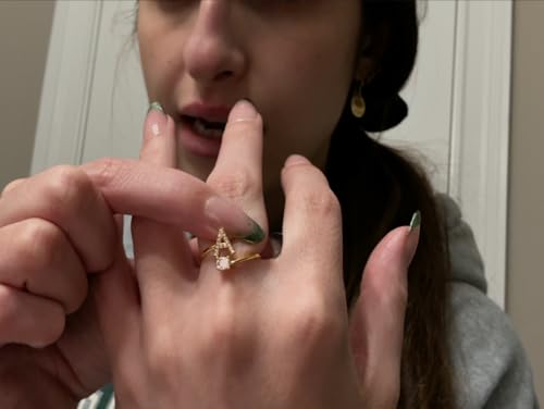Haoze Silver initial Rings for Girls Women Dainty Gold Plated Adjustable Letter Rings for Teen Girls Stackable Alphabet Rings Birthday Gift for Girls Over 12 Years Old(A Silver) - Image 3
