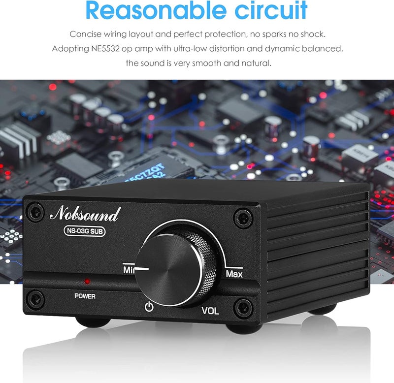 Nobsound 100W Subwoofer Digital Power Amplifier Mini Amp (Black) - Image 4