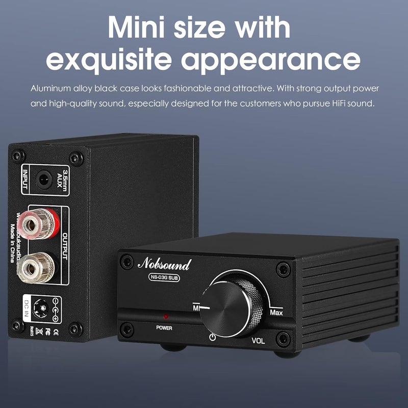 Nobsound 100W Subwoofer Digital Power Amplifier Mini Amp (Black) - Image 5