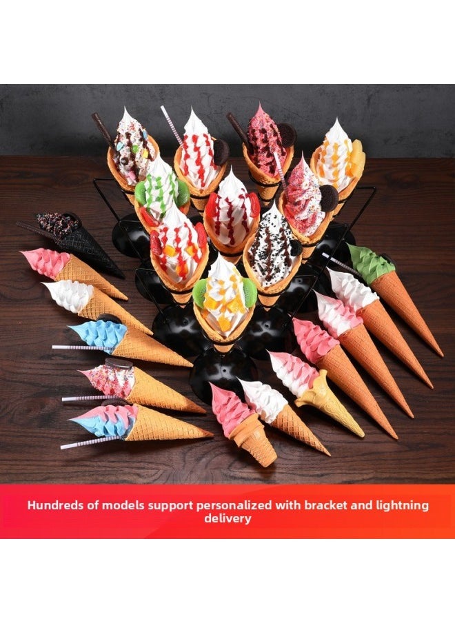 Simulation Ice Cream Model Cone Crisp Skin Mold Honey Snow Ice City Skyscraper Crisp Jumbo Ice Cream Cone Model-Color:Custom Special Shot