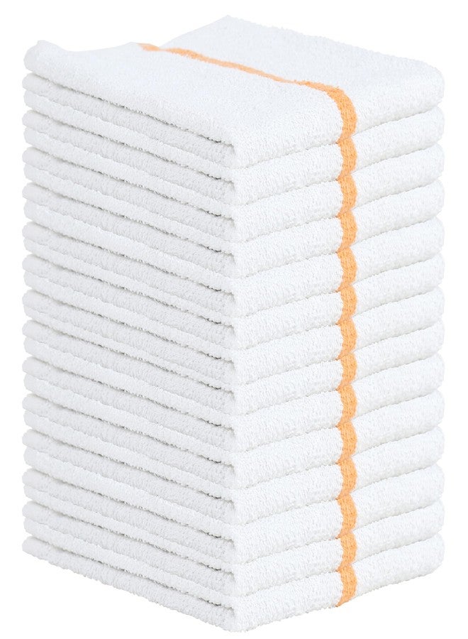 Arkwright, LLC Arkwright Qwick Wick Bar Mop Towels - (Pack of 12) 100% Cotton Quick Dry Dishcloths, Super Absorbent Multipurpose Cleaning Rags for Restaurants, Kitchen, Bathroom, Hotel, 16 x 19 in, Gold Stripe - Image 1
