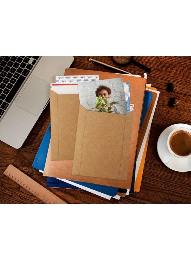 ValBox 6x8 Self Seal Photo Document Mailers 25 Pack Stay Flat Brown Cardboard Envelopes, 6.25 x 8.25 Inches - Image 4