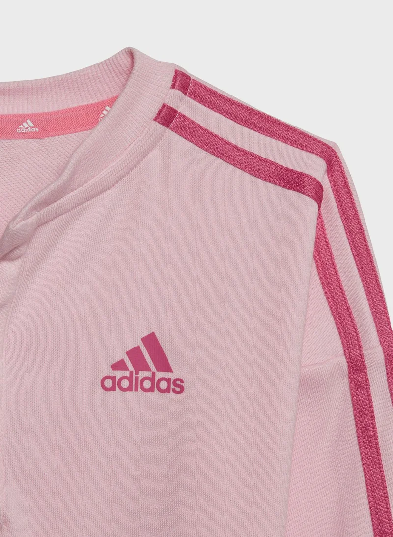 Adidas Infant 3 Stripe Essential French Terry Bodysuit