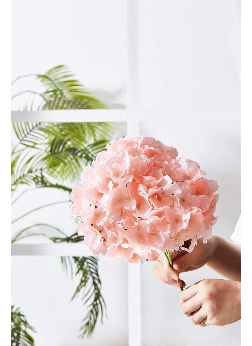 KISLOHUM KISLOHUM Artificial Hydrangea Flowers Blush Heads 10 Fake Hydrangea Silk Flowers for Wedding Centerpieces Bouquets DIY Floral Decor Home Decoration with Stems(VASE NOT Included)  - Image 2