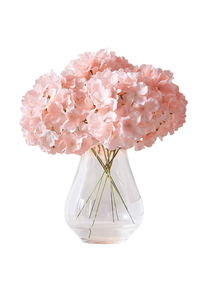 KISLOHUM KISLOHUM Artificial Hydrangea Flowers Blush Heads 10 Fake Hydrangea Silk Flowers for Wedding Centerpieces Bouquets DIY Floral Decor Home Decoration with Stems(VASE NOT Included)  - Image 1