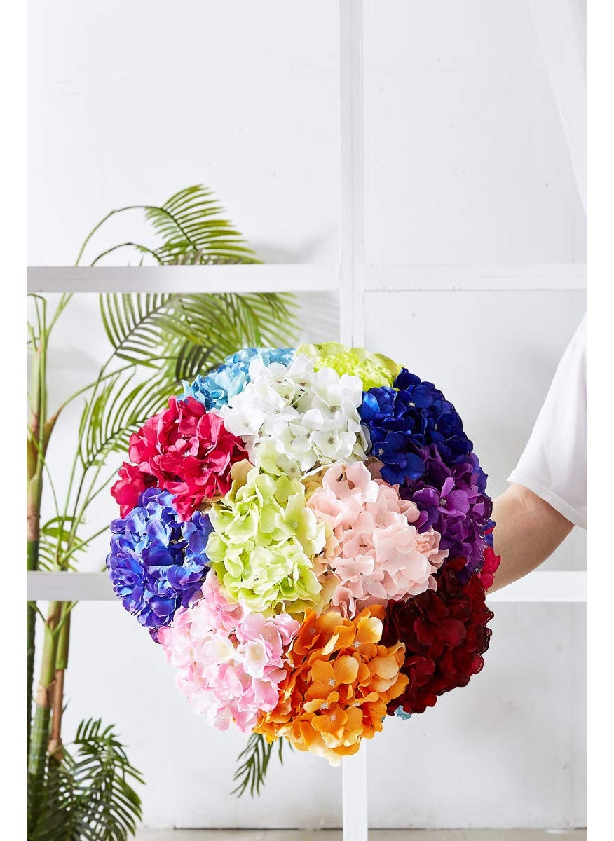 KISLOHUM KISLOHUM Artificial Hydrangea Flowers Blush Heads 10 Fake Hydrangea Silk Flowers for Wedding Centerpieces Bouquets DIY Floral Decor Home Decoration with Stems(VASE NOT Included)  - Image 5