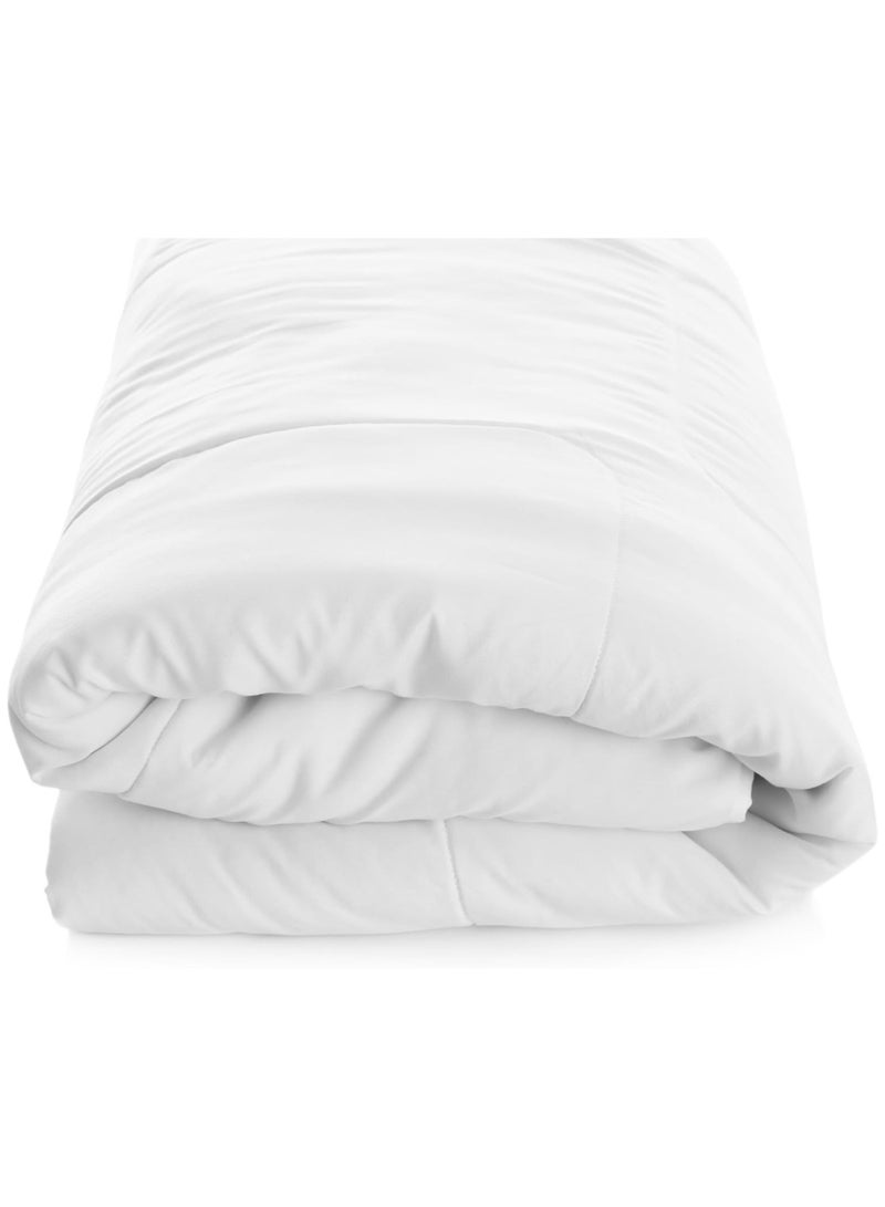 Raymond Home Raymond Home Microfiber Quilt All Season AC Soft Lightweight Blanket Solid Double Size Bed Peach Finish  200 GSM - White (229 x 152 CM) - Image 1