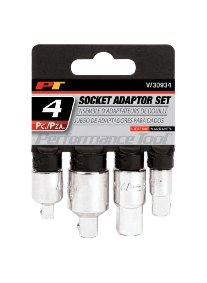 Performance Tool 4-Piece Ergonomic Design Socket Adaptor Set Silver 10.16 x 7.62 x 2.286 cm W30934 - Image 2