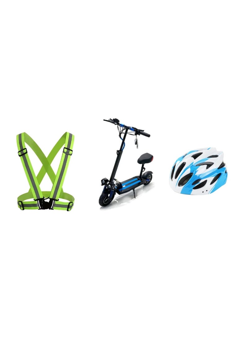 Winner Sky E-Scooter E10 Powerful 1000W Motor Full Foldable Design with Extended Range Anti-Theft RC Blue Helmet Included Top Choice for Urban Commutes - Image 1