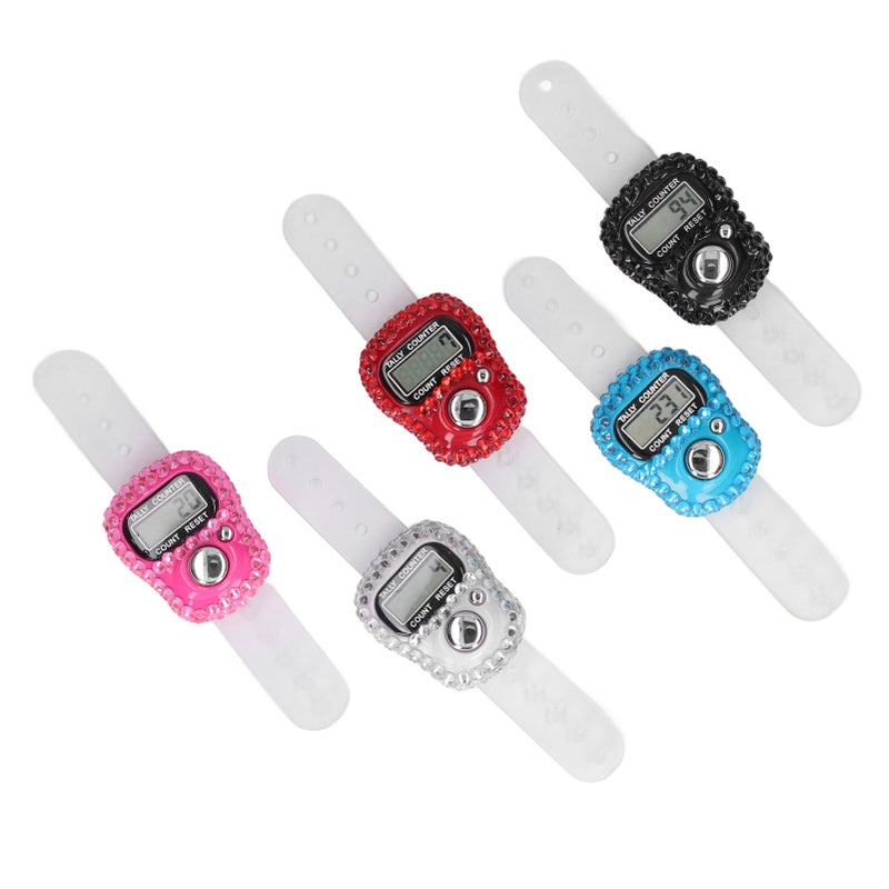 5Pcs Finger Counters Reset Knob Vivid Colors High Accuracy Auto Sleep Tally Counter for Sports Training Gym - Image 1