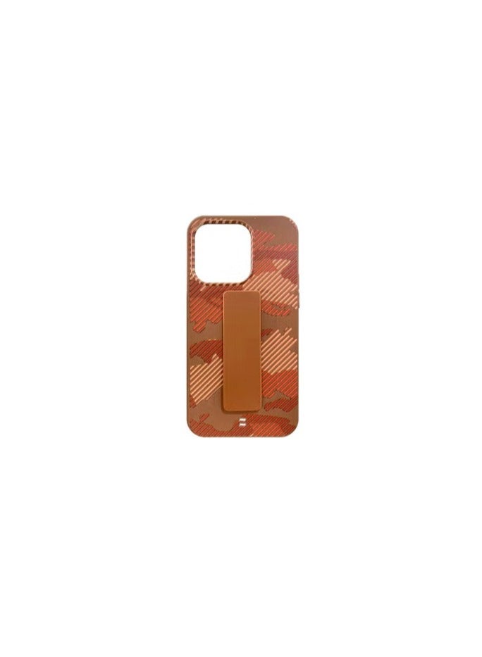 CATANES iPhone 13 Pro Hybrid Anti Drop Case with Hand Grip and Lanyard Strap Camouflage Brown - Image 2
