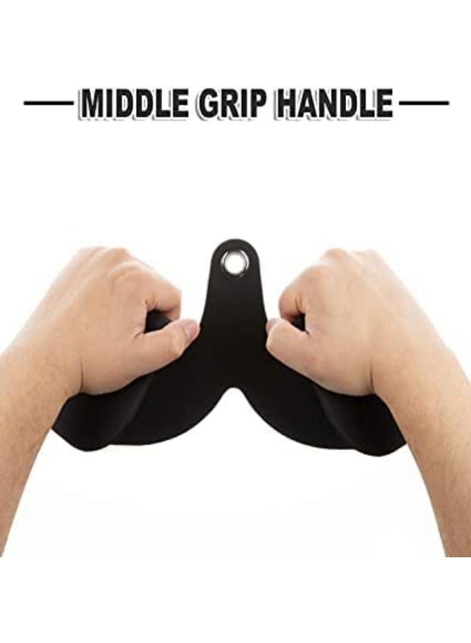 NALACAL مقابض كابل متعددة الاستخدامات T-Bar و V-Bar لأجهزة الجيم المنزلية – ملحقات تمارين السحب للأسفل، تمرين العضلة ثلاثية الرؤوس، وتمارين القوة - Image 4