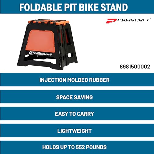 Polisport Foldable Pit Bike Stand (FIM Motocross World Championship Official Podium Bike Stand) (Orange) - Image 4