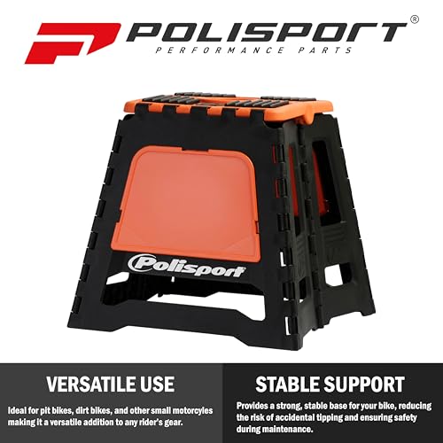 Polisport Foldable Pit Bike Stand (FIM Motocross World Championship Official Podium Bike Stand) (Orange) - Image 2