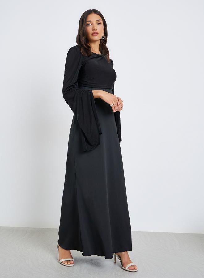 Styli Women A-Line Maxi Dress with Slit Sleeves - Image 3