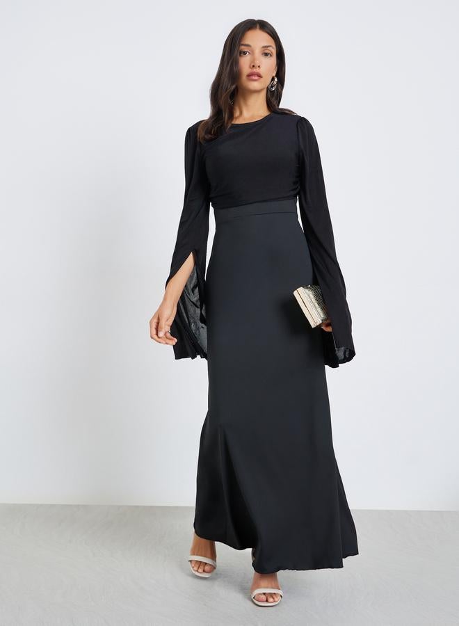 Styli Women A-Line Maxi Dress with Slit Sleeves - Image 4