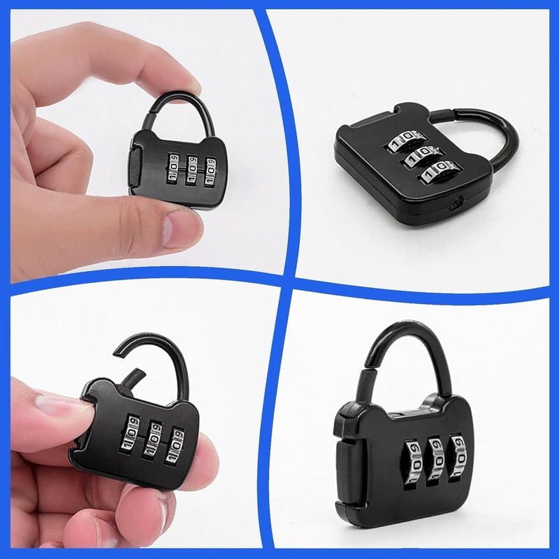 Metal Number Lock .Durable Material Combination Padlock, Suitable for School, Home, Cabinets and Bags Square Style (Black) - Image 3