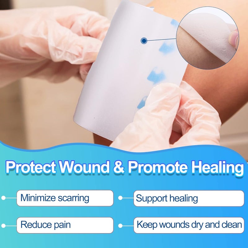 LotFancy Hydrocolloid Bandages 4x4 14 Patches Ultra Thin Large Hydrocolloid Gel Dressing Waterproof Wound Care Dressing Pad for Blister Bed Sore Burn Pressure Ulcer Healing - Image 2