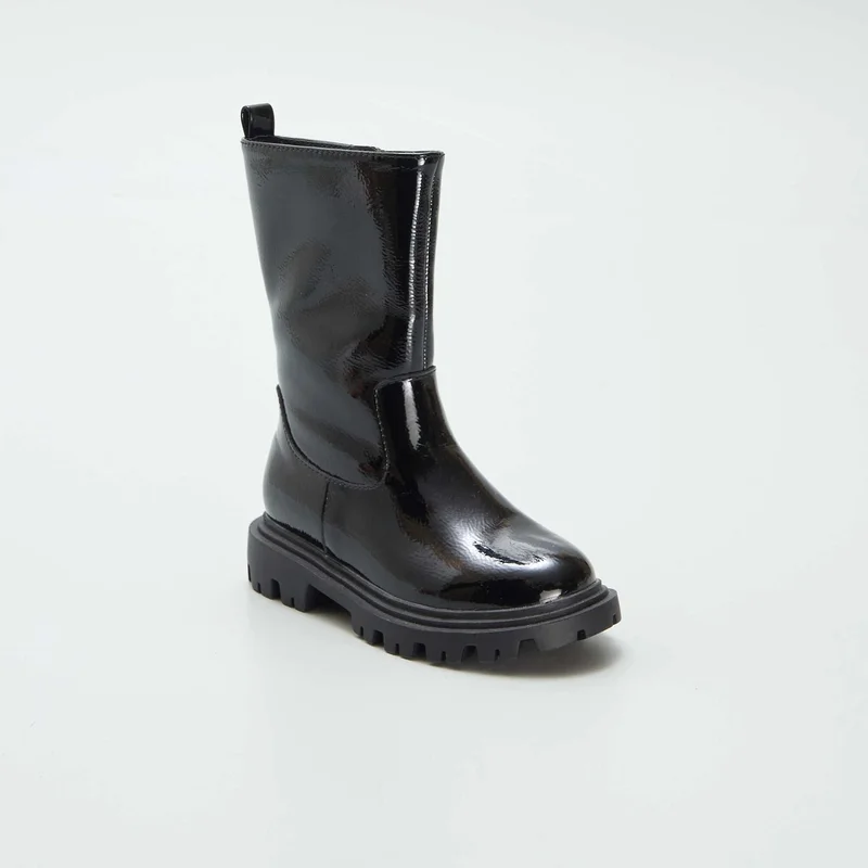 Kiabi Patent Ankle Boots Black