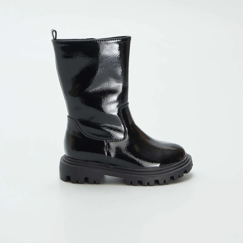 Kiabi Patent Ankle Boots Black