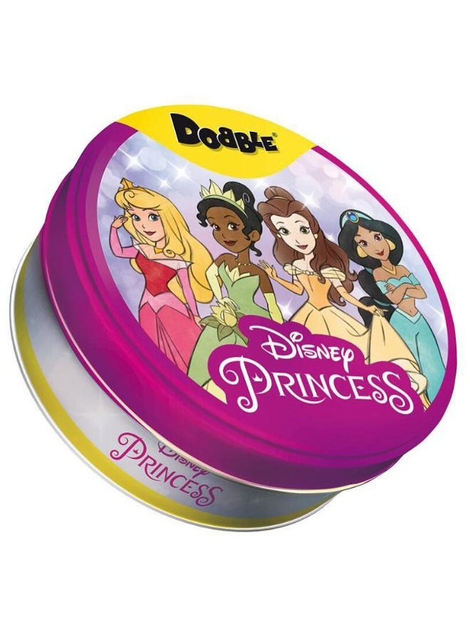 DOBBLE - Spot It Disney Princess Card Game, Matching Game, Fun Kids Game for Family Game Night, Travel Game for Kids, Great Gift for Kids, Age 4+, 2 to 8 Players Average Playtime 15 Minutes - Image 1
