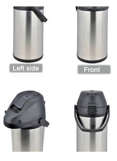HTH Stainless Steel Thermos Coffee Jug Push Button Dispenser Double Wall Airtight Sealed Vacuum Flask Tea Carafe Heat Retention Thermal Insulated Thermos for Coffee Tea Hot Water 2.5/3/4/5 L  - Image 4