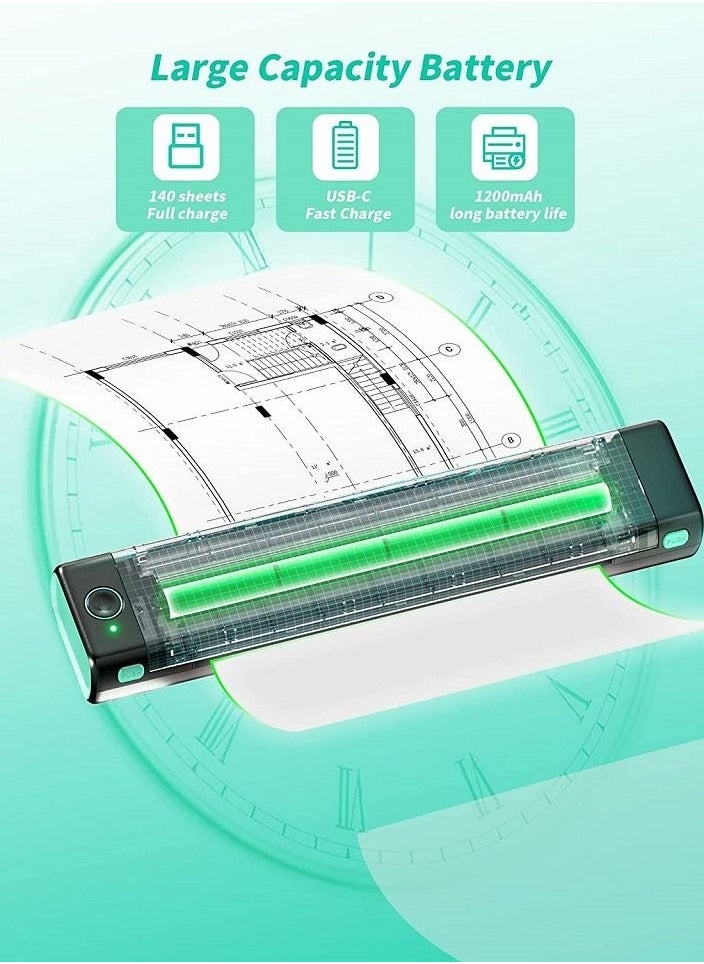 phomemo - Portable Bluetooth Wireless M80F-A4 Thermal Mobile-Printer, Compact Inkless Printer for Travel, Support Phone & Laptop, Small Printers for Home Use Vehicles Office School Stencils - Image 1