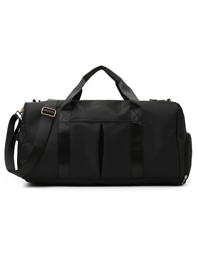 Dry Wet Separated Gym Duffel Bag for Women or Men,Waterproof Travel Bag with Shoe Compartment & Trolley Sleeve, Lightweight Portable Sport Holdall for Training Swim Yoga(Black) - Image 1