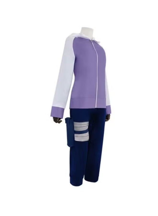 Naruto Hinata Hyuga Costume, Cosplay Hinata Hoodie Set, Pants With Leggings bandage, Kunai Bag unisex - Image 2