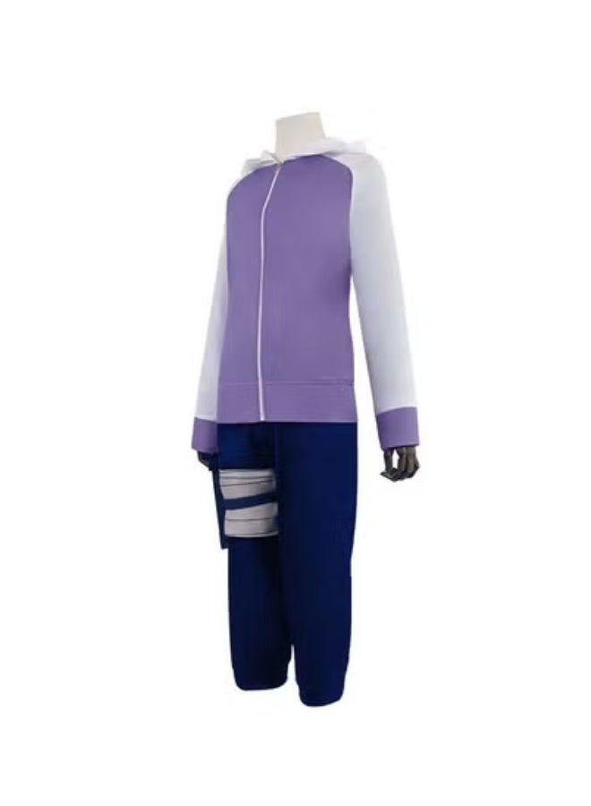 Naruto Hinata Hyuga Costume, Cosplay Hinata Hoodie Set, Pants With Leggings bandage, Kunai Bag unisex - Image 3