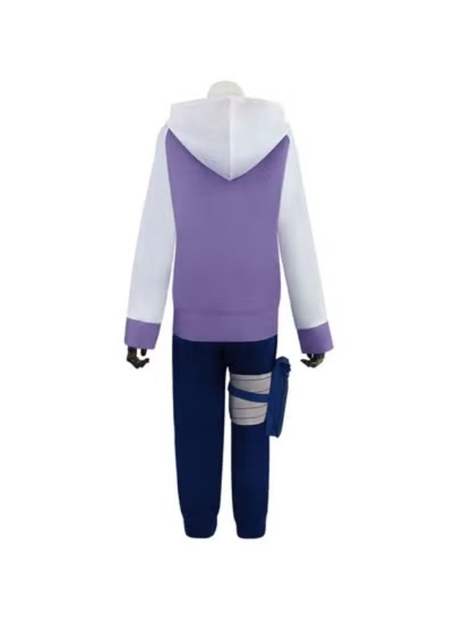 Naruto Hinata Hyuga Costume, Cosplay Hinata Hoodie Set, Pants With Leggings bandage, Kunai Bag unisex - Image 4