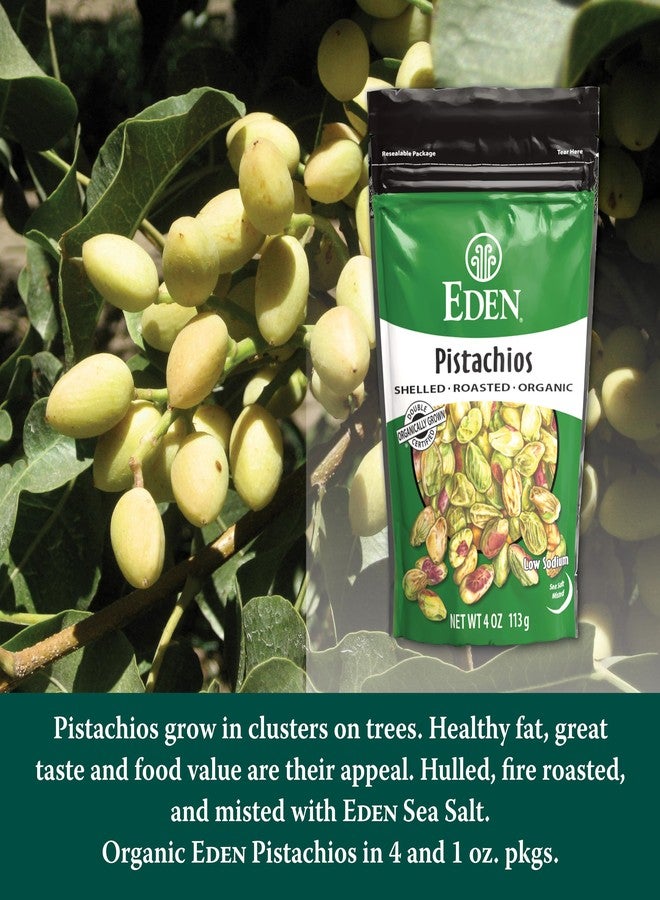 Eden Organic Pistachios, Shelled, Roasted, and Misted with Sea Salt, California Grown, 4 oz - Image 4