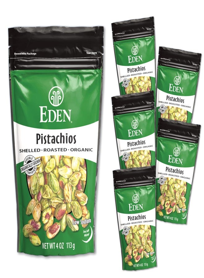 Eden Organic Pistachios, Shelled, Roasted, and Misted with Sea Salt, California Grown, 4 oz - Image 2