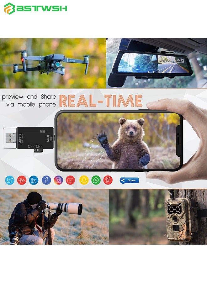 BSTWSH SD Card Reader, 6-in-1 USB C/Micro/USB Memory Reader Camera Viewer  - Image 4