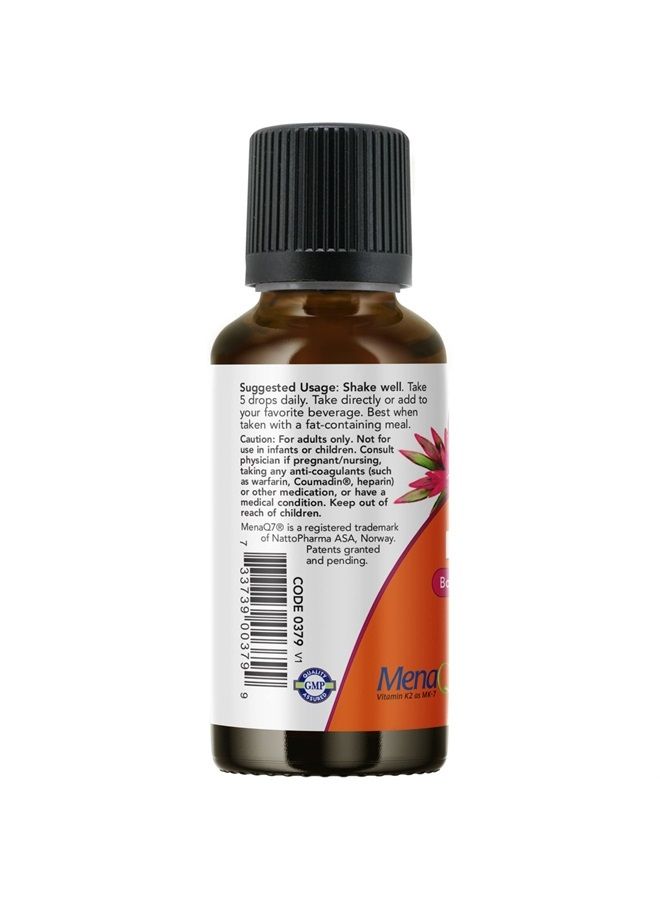 now مكملات، سائل D-3 و MK-7 مع 2,500 وحدة دولية من فيتامين D-3 و 100 ميكروغرام من فيتامين K-2 لكل 5 قطرات، 1 أونصة - Image 3