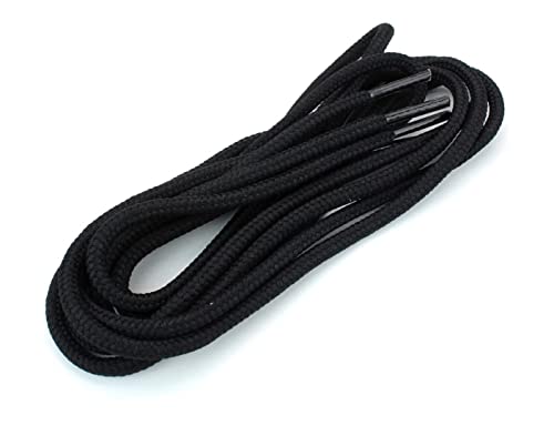 BCB Wear Round Shoelaces 3/16" Thick Solid Colors for All Shoe Types Several Lengths (Black-54) - Image 5