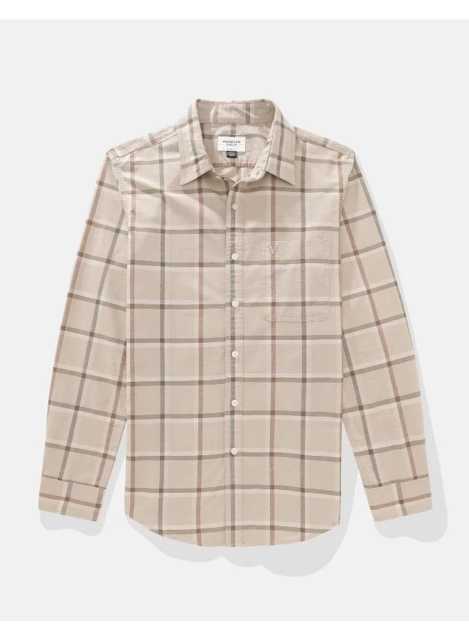 امريكان ايجل AE Everyday Flannel Plaid Button-Up Shirt