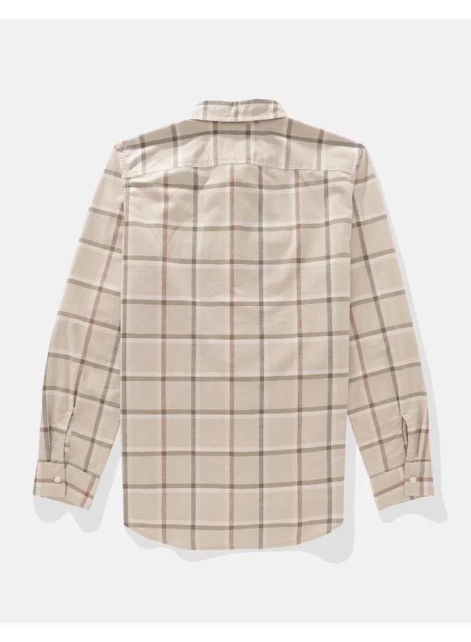 American Eagle AE Everyday Flannel Plaid Button-Up Shirt
