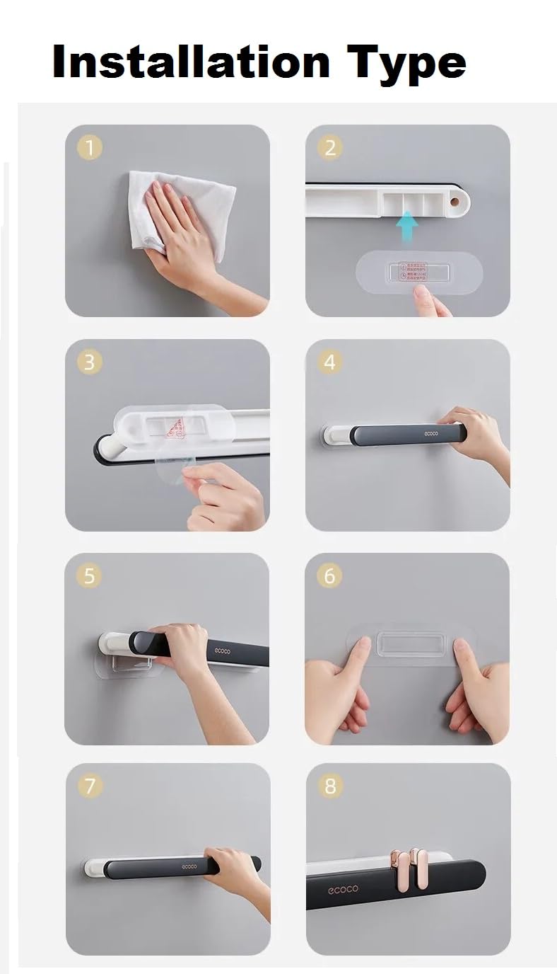 ONPRIX Onprix Bathroom Wall Mounted Shoe Slipper Rack Punch Free Slippers Organizer Rack Self Adhesive Storage Towel Rack  - Image 4