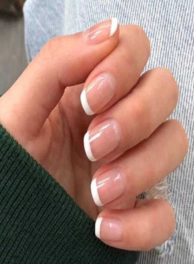 Sanfe أظافر سانفي اللاصقة الفورية - نصائح فرنسية | مجموعة 24 أظافر صناعية قابلة لإعادة الاستخدام/تمديدات | سريعة، خفيفة الوزن، مظهر صالون، تدوم حتى 3 أسابيع | للمهرجانات والمناسبات الخاصة - Image 1