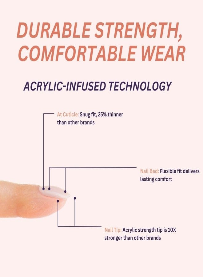 Sanfe أظافر سانفي اللاصقة الفورية - نصائح فرنسية | مجموعة 24 أظافر صناعية قابلة لإعادة الاستخدام/تمديدات | سريعة، خفيفة الوزن، مظهر صالون، تدوم حتى 3 أسابيع | للمهرجانات والمناسبات الخاصة - Image 4